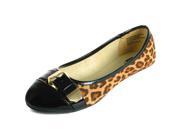 Alpine Swiss Daphne Womens Cheetah Ballet Flats Faux Patent Leather Buckle Shoes