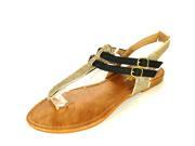 Womens T Strap Sandals Gladiator Flats Sparkly Glitter Flip Flops Roman Thongs