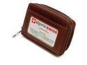Alpine Swiss Mini Women s Leather Wallet ID Credit Cards Cash Coin Holder Case Organizer Purse Brown