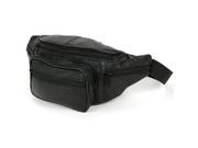 Leather Fanny Pack Waist Bag 6 Pockets Adjustable Belt Strap Travel Purse Pouch