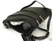 New All Leather Organizer Purse Mini Handbag Travel Bag Zippered Shoulder Purse