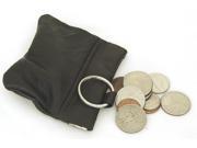 Leather Coin Purse Wallet Metal Spring Closure With Key Chain Loop Inside NEW