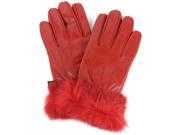 Alpine Swiss Womens Dressy Gloves Genuine Leather Thermal Lining Rabbit Fur Cuff