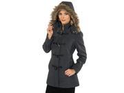 Alpine Swiss Duffy Women s Hooded Parka Fur Trim Wool Coat Toggle Button Jacket