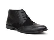 Alpine Swiss Mens Boots Wing Tip Lace Up Dress Shoes Two Tone Brogue Medallion