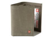 Alpine Swiss Mens Trifold Wallet Extra Capacity Multiple Card Slots 2 ID Windows
