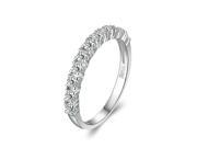 I. M. Jewelry 925 Sterling Silver Half Eternity Ring Wedding Band CZ