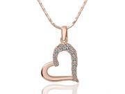 I. M. Jewelry N005 Sweetheart 18K Gold Plated Rhinestone Crystal Pendant Necklace White Rose Gold