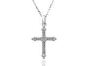 Crystal Cross White Gold 18K gold plated Rhinestone Crystal Pendant Necklace