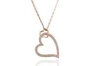 18K Rose Gold Plated Rhinestone Crystal Heart Pendant Necklace