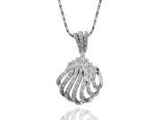 18K White Gold Plated Shell SWAROVSKI ELEMENTS Crystal Pendant Necklace