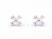 I. M. Jewelry 925 Sterling Silver Simulated Diamond CZ Stud Earring