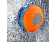 Abco Tech Water Resistant Wireless FM Radio Bluetooth Shower Speaker with Suction Cup and Hands Free Speakerphone Orange Blue