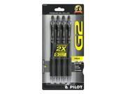 Pilot G2 Premium Gel Roller Pens Bold Point 1.0mm Black Ink 4 Pack