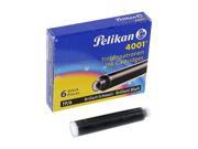 Pelikan Fountain Pen Ink Cartridges Black Ink Pack of 6