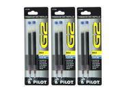 6 Pilot G2 Dr. Grip Gel Ltd Rollerball Gel Ink Pen Refills 1.0mm Bold Blue