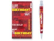Retro 51 Tornado Birthday Greetings Red Rollerball Pen