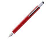 Monteverde One Touch Stylus 9 Function Tool Fountain Pen Medium Nib Red Barrel MV35234