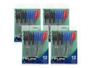 Bazic Pure Stick Ballpoint Pens Medium Point Assorted Colors Pack of 48 1752