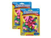 Bazic Pencil Top Erasers Assorted Colors Pack of 100