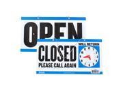 Bazic 4399 24 6 in. x 11.5 in. Closed Clock Sign with Open Sign on Back Pack of 24
