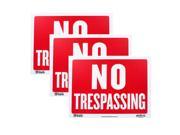 Bazic Small 9 x 12 Inches No Trespassing Sign Pack of 3 S 13