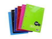 BAZIC 3 Subject Spiral Notebook 120 Count Sheets 6 Notebooks