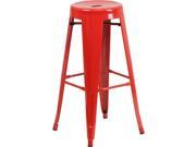 Flash Furniture 30 High Backless Orange Metal Indoor Outdoor Barstool with Round Seat