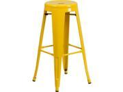Flash Furniture 30 High Backless Yellow Metal Indoor Outdoor Barstool with Round Seat