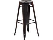 Flash Furniture 30 High Backless Blue Metal Indoor Outdoor Barstool with Round Seat