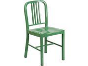 Flash Furniture Green Metal Indoor Outdoor Chair