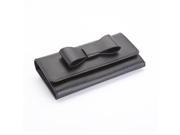 Royce Leather Black RFID Blocking Large Bow Wallet in Saffiano Leather