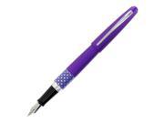 Pilot MR Retro Pop Fountain Pen Purple Barrel Ellipse Accent Fine Black Ink