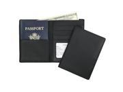 Royce Leather Black GPS Tracking and RFID Blocking Executive Travel Passport Wallet in Genuine Leather