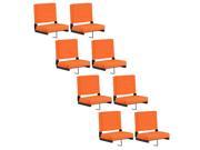 Flash Furniture Game Day Seats by Flash with Ultra Padded Seat Orange Pack of 8