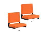 Flash Furniture Game Day Seats by Flash with Ultra Padded Seat Orange Pack of 2