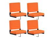 Flash Furniture Game Day Seats by Flash with Ultra Padded Seat Orange Pack of 4