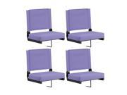 Flash Furniture Game Day Seats by Flash with Ultra Padded Seat Purple Pack of 4