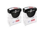 Cosco Accustamp2 Shutter Stamp with Microban Red Blue PAID Pack of 2