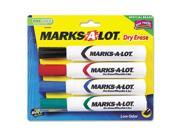 Desk Style Dry Erase Markers Chisel Tip Assorted 4 Set AVE24409