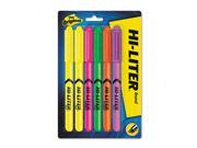 Fluorescent Pen Style Highlighter Chisel Tip 6 Set AVE23565