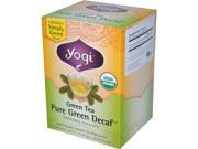 Yogi 0672576 Yogi Tea Green Tea Pure Green Decaf 16 Tea Bags 1.09 oz 31 g Case of 6 16 Bag