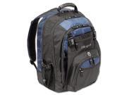 17 Laptop Backpack File Compartment Audio Player Sleeve Black Blue