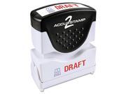 Accustamp2 Shutter Stamp With Microban Red Blue Draft 1 5 8 X 1 2