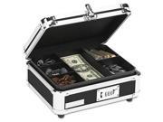 Plastic Steel Cash Box W Tumbler Lock Black Chrome