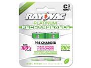 Rayovac Platinum Rechargeable NiMH Batteries C 2 per Pack