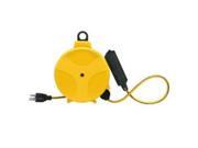Extension Cord Reel 20 Foot 16 3 with Triple Tap Outlet Plastic Housing