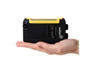 Ivation Portable Solar Hand Crank AM FM Weather Radio Compact Size Emergency Camping Device Built in External Antenna Earphone jack Never needs batteries
