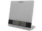 Ivation Glass Top Digital Kitchen Scale w Timer Clock Temperature RH Levels Silver