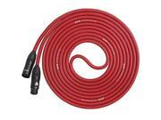 LyxPro 20 ft High End XLR cable 4 Conductor Star Quad Microphone Cable Red